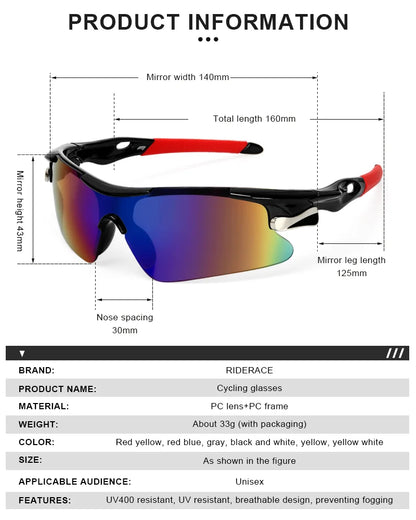 Sports Cycling Sunglasses – UV Protection MTB & Road Bike Goggles