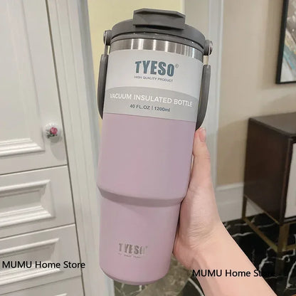 TYESO Stainless Steel Travel Mug – Double-Layer Insulated Coffee Cup & Thermo Bottle