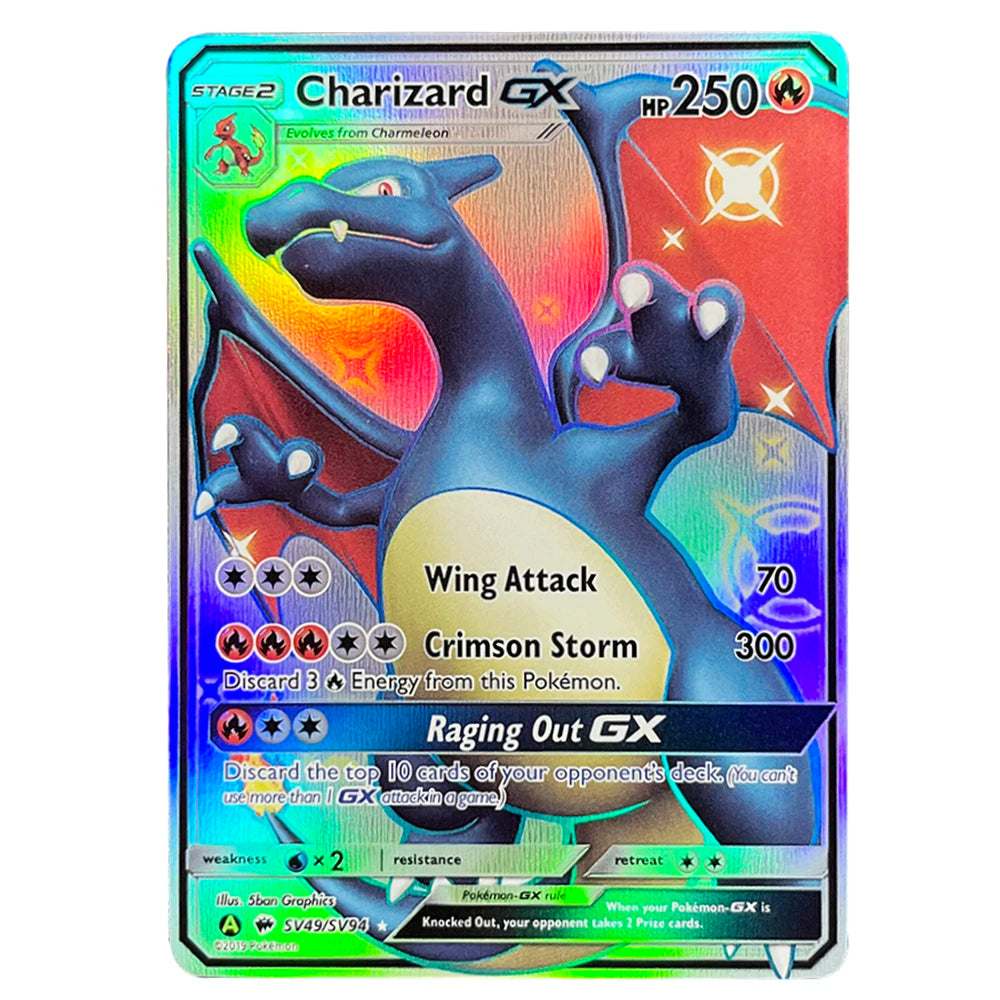 PKM Cards Holographic Charizard Ex GX Rainbow Blastoise VMAX Darkrai VSTAR Hobbies Rare Collection Battle Cards Toys Gifts