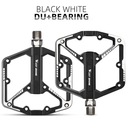 WEST BIKING Bicycle Pedal DU/ 3 Bearing Sealed MTB Mountain Road Bike Widened Pedals Anti-slip Aluminum Alloy Pedal Cycling Part