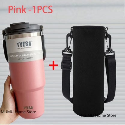 TYESO Stainless Steel Travel Mug – Double-Layer Insulated Coffee Cup & Thermo Bottle