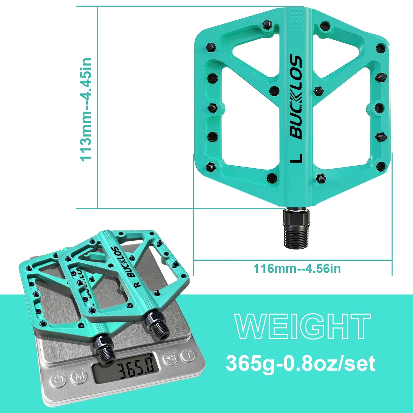 BUCKLOS Pedals DU Bearing Bicycle Pedal Platform Ultralight Nylon Road Mountain Bike Pedal Non-slip MTB Flat Pedals Bicycle Part