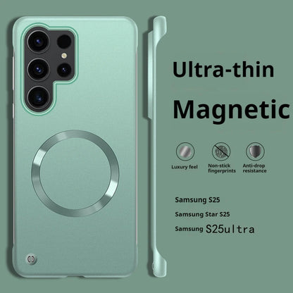 Thin Metallic Paint For Magsafe Magnetic Case For Samsung Galaxy S25Ultra S25 S24 S23 S22 Plus Ultra Borderless Cooling Cover