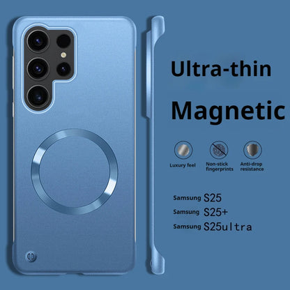Thin Metallic Paint For Magsafe Magnetic Case For Samsung Galaxy S25Ultra S25 S24 S23 S22 Plus Ultra Borderless Cooling Cover
