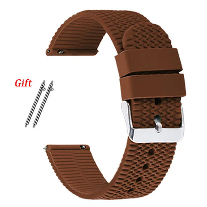 18mm 20mm 22mm Silicone Band Rubber Soft Strap for Rolex for Smartwatch Bracelet Waterproof Wristband Quick Release Watchbands