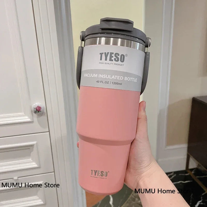 TYESO Stainless Steel Travel Mug – Double-Layer Insulated Coffee Cup & Thermo Bottle