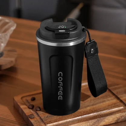Stainless Steel Thermos Coffee Mug 380ml/510ml – Temperature Display Vacuum Flask