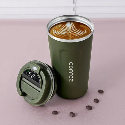 Stainless Steel Thermos Coffee Mug 380ml/510ml – Temperature Display Vacuum Flask