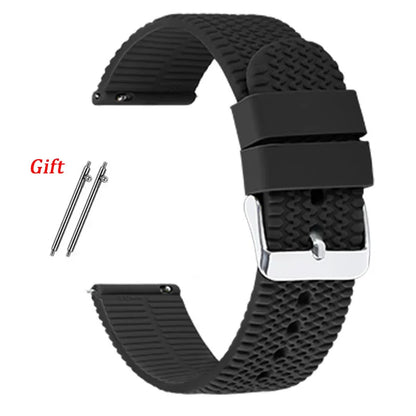 18mm 20mm 22mm Silicone Band Rubber Soft Strap for Rolex for Smartwatch Bracelet Waterproof Wristband Quick Release Watchbands