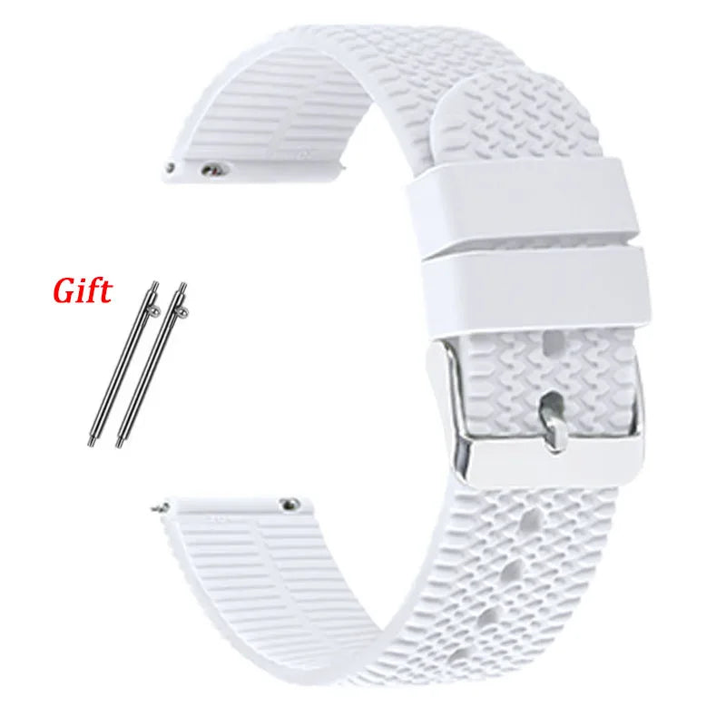 18mm 20mm 22mm Silicone Band Rubber Soft Strap for Rolex for Smartwatch Bracelet Waterproof Wristband Quick Release Watchbands