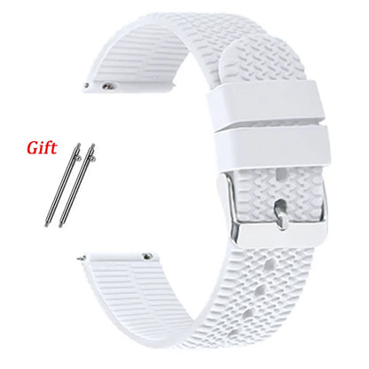 18mm 20mm 22mm Silicone Band Rubber Soft Strap for Rolex for Smartwatch Bracelet Waterproof Wristband Quick Release Watchbands