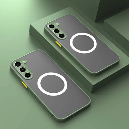 Matte Magnetic For Samsung Galaxy S23 S22 S21 S20 Ultra Plus FE A54 A53 A52 A32 A13 A34 4G 5G Case Frosted Wireless Charge Cover