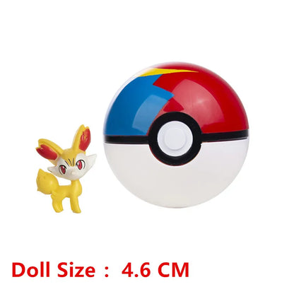 Pokemon Pokeball With Cartoons Movie Anime Figure Pikachu Charmander Eevee Squirtle Vulpix Quality Pet Action Model Toys Gifts