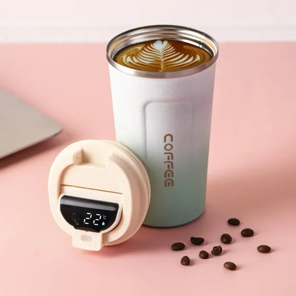 Stainless Steel Thermos Coffee Mug 380ml/510ml – Temperature Display Vacuum Flask