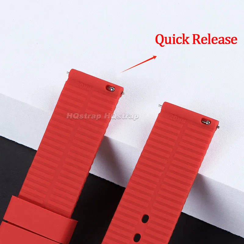 18mm 20mm 22mm Silicone Band Rubber Soft Strap for Rolex for Smartwatch Bracelet Waterproof Wristband Quick Release Watchbands