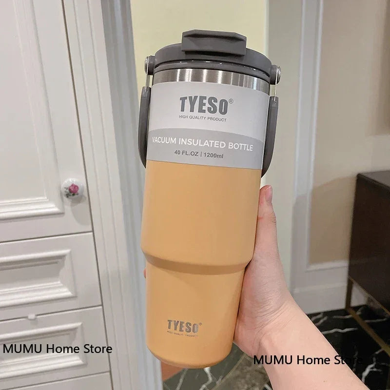 TYESO Stainless Steel Travel Mug – Double-Layer Insulated Coffee Cup & Thermo Bottle