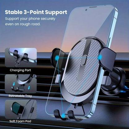 Universal Car Phone Holder – Hook Clip Air Vent Mount for Secure Support