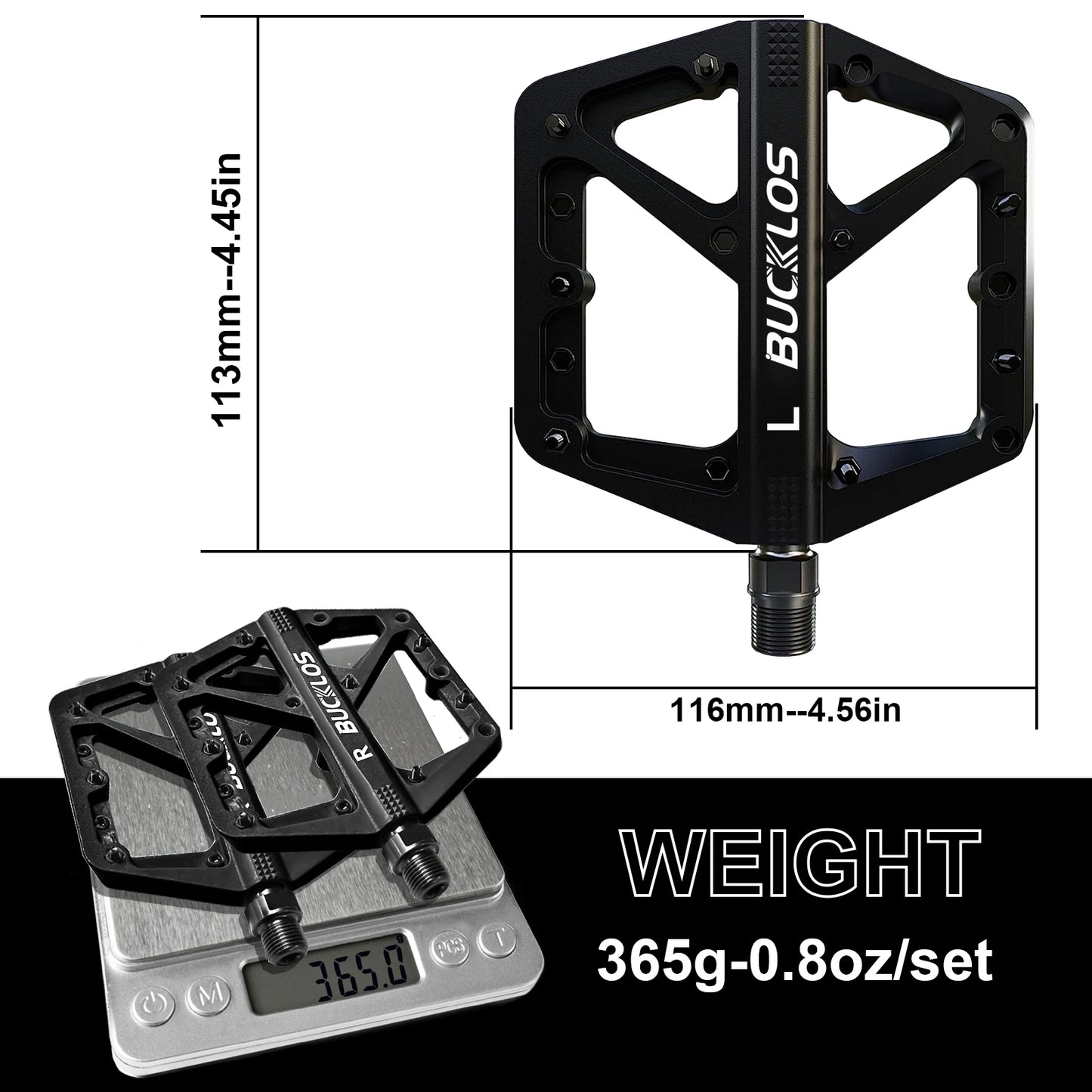 BUCKLOS Pedals DU Bearing Bicycle Pedal Platform Ultralight Nylon Road Mountain Bike Pedal Non-slip MTB Flat Pedals Bicycle Part