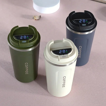 Stainless Steel Thermos Coffee Mug 380ml/510ml – Temperature Display Vacuum Flask