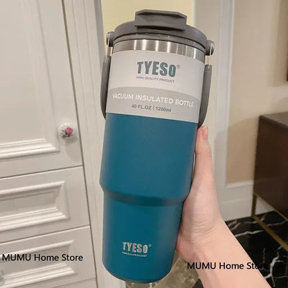 TYESO Stainless Steel Travel Mug – Double-Layer Insulated Coffee Cup & Thermo Bottle
