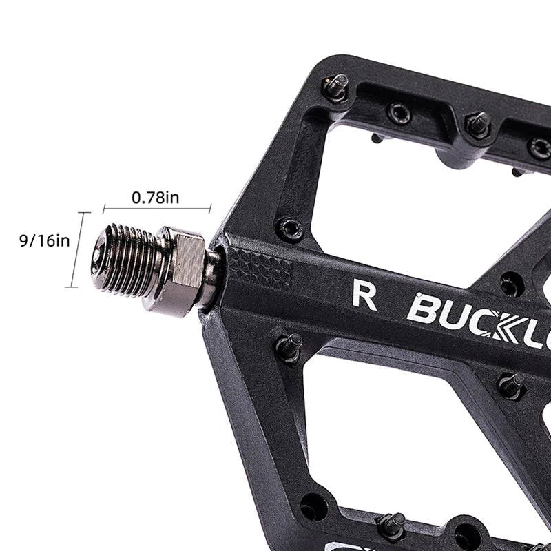 BUCKLOS Pedals DU Bearing Bicycle Pedal Platform Ultralight Nylon Road Mountain Bike Pedal Non-slip MTB Flat Pedals Bicycle Part