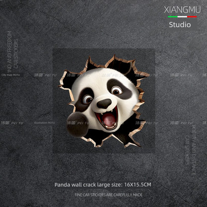 3D Cat Tiger Wall Crack Block Waterproof Car Sticker