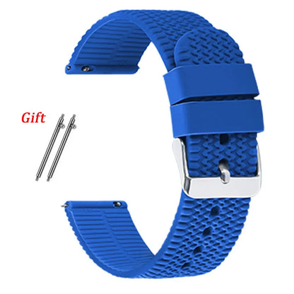 18mm 20mm 22mm Silicone Band Rubber Soft Strap for Rolex for Smartwatch Bracelet Waterproof Wristband Quick Release Watchbands