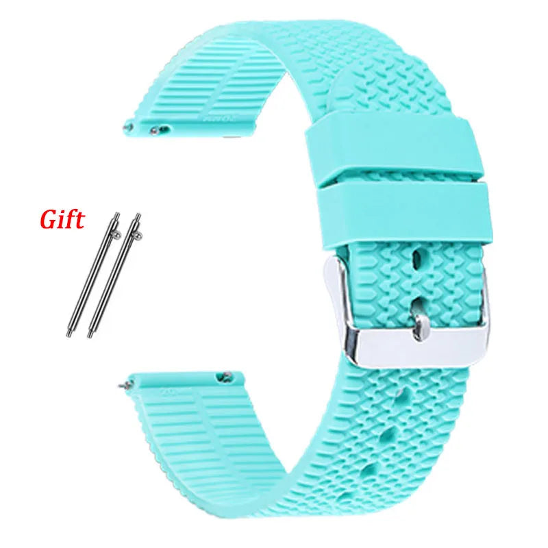 18mm 20mm 22mm Silicone Band Rubber Soft Strap for Rolex for Smartwatch Bracelet Waterproof Wristband Quick Release Watchbands