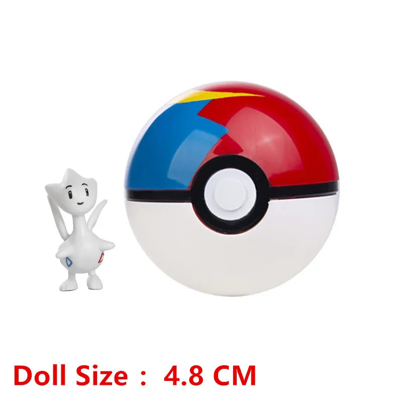 Pokemon Pokeball With Cartoons Movie Anime Figure Pikachu Charmander Eevee Squirtle Vulpix Quality Pet Action Model Toys Gifts