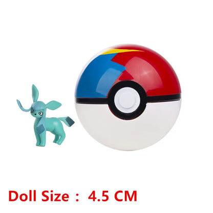 Pokemon Pokeball With Cartoons Movie Anime Figure Pikachu Charmander Eevee Squirtle Vulpix Quality Pet Action Model Toys Gifts