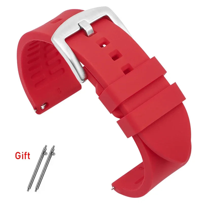 Silicone Strap 18mm 19mm 20mm 21mm 22mm 24mm Quick Release Watchband for Rolex for Omega Bracelet Waterproof Universal Wristabnd