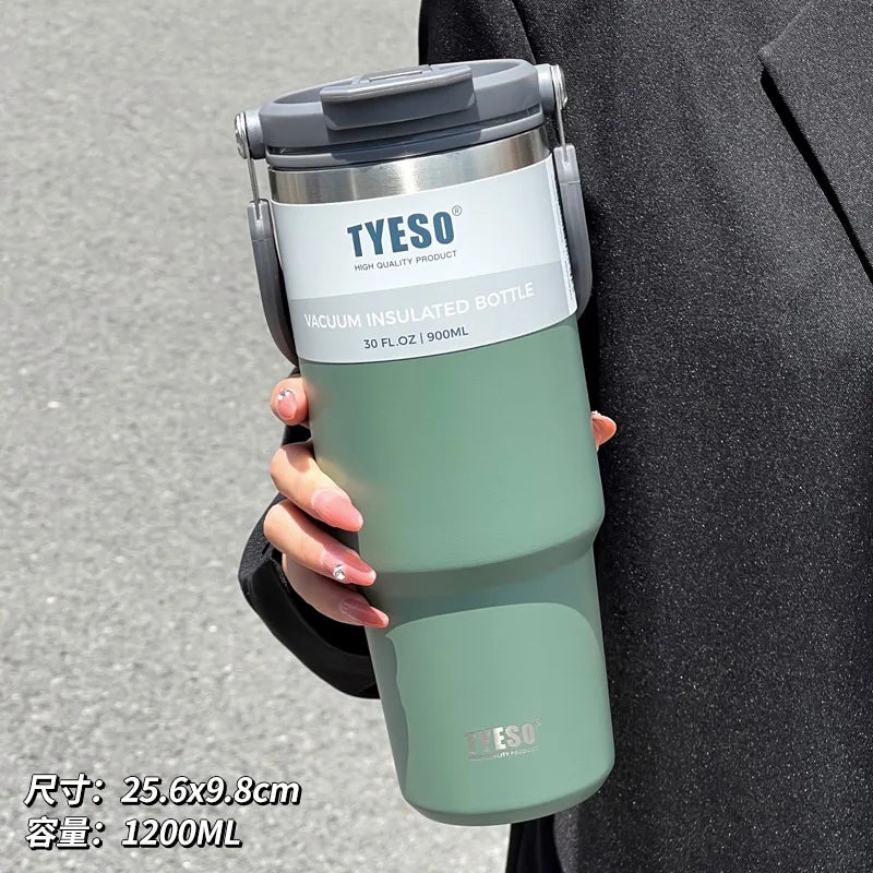 TYESO Stainless Steel Travel Mug – Double-Layer Insulated Coffee Cup & Thermo Bottle