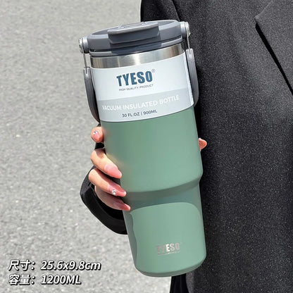 TYESO Stainless Steel Travel Mug – Double-Layer Insulated Coffee Cup & Thermo Bottle