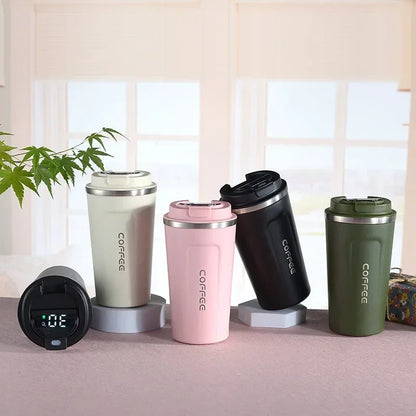 Stainless Steel Thermos Coffee Mug 380ml/510ml – Temperature Display Vacuum Flask