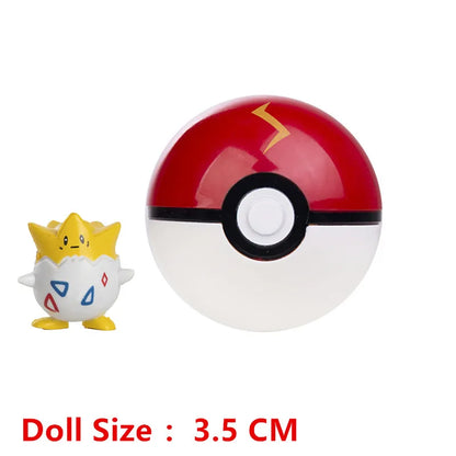 Pokemon Pokeball With Cartoons Movie Anime Figure Pikachu Charmander Eevee Squirtle Vulpix Quality Pet Action Model Toys Gifts