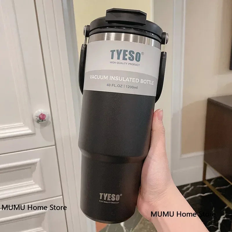 TYESO Stainless Steel Travel Mug – Double-Layer Insulated Coffee Cup & Thermo Bottle