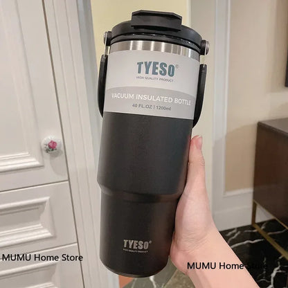 TYESO Stainless Steel Travel Mug – Double-Layer Insulated Coffee Cup & Thermo Bottle