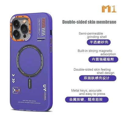 Matte Magnetic Phone Case For iPhone 12 13 14 15 16 Pro Max Megsafe Wireless Charge Frosted Back Metal Lens Frame Buttons Cover