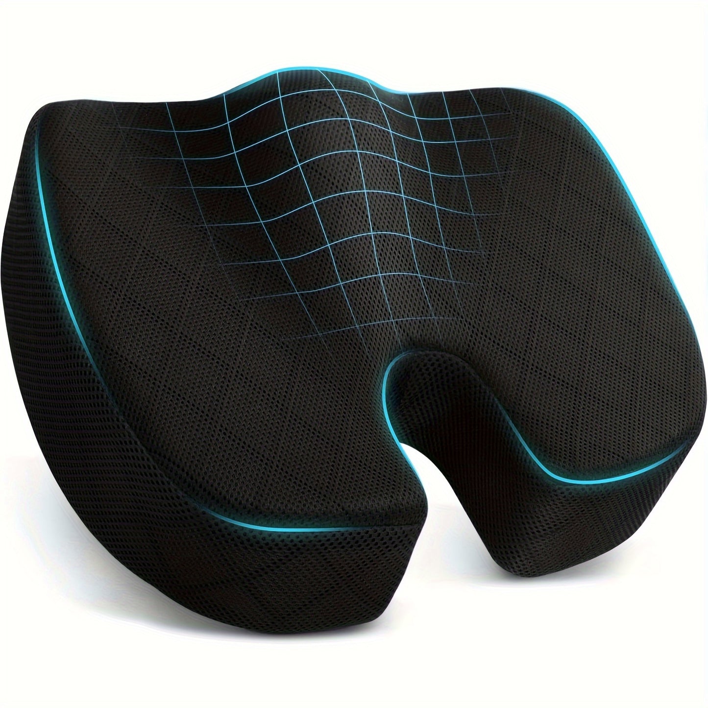 Aoshet Seat Cushion - Memory Foam Cushion for Office Chair, Car Seat, Airplane, Bleacher - Sciatica & Hip & Coccyx relax Desk Chair Cushion for Long Sitting Office Workers, Car Drivers
