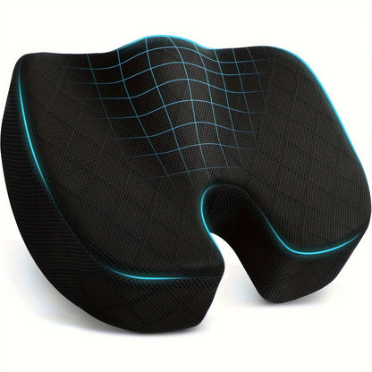 Aoshet Seat Cushion - Memory Foam Cushion for Office Chair, Car Seat, Airplane, Bleacher - Sciatica & Hip & Coccyx relax Desk Chair Cushion for Long Sitting Office Workers, Car Drivers