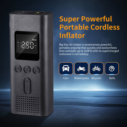 [150PSI Smart Pump] 150PSI Wireless One-button Smart Tire Pump, Portable Digital Display Air Amplifier | Multi-function Air Pump, LED Light, Suitable For Cars, Bicycles, Motorcycle Tires, Balls