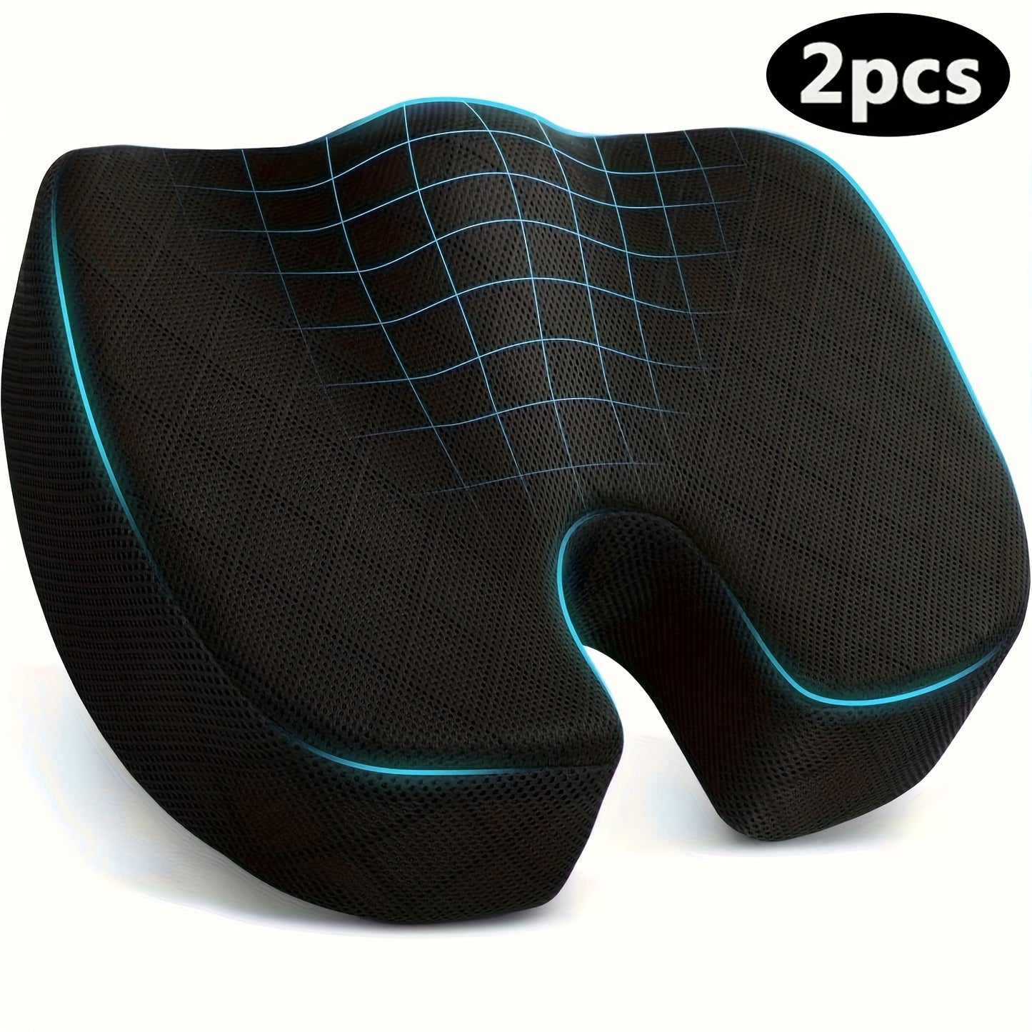 Aoshet Seat Cushion - Memory Foam Cushion for Office Chair, Car Seat, Airplane, Bleacher - Sciatica & Hip & Coccyx relax Desk Chair Cushion for Long Sitting Office Workers, Car Drivers