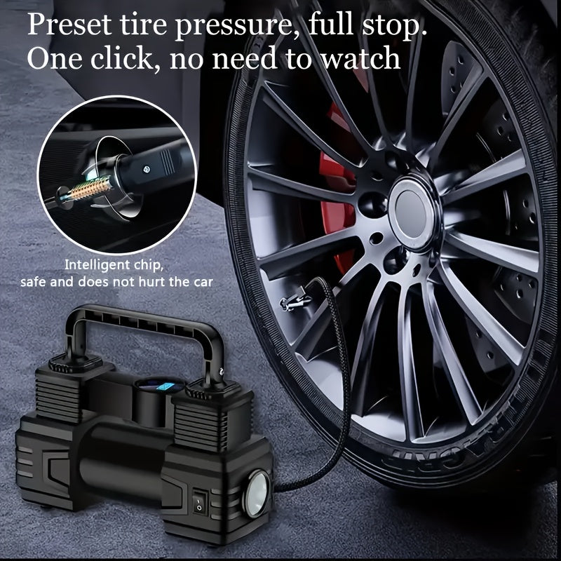Portable Tire Inflator, 12V 150 PSI, Handheld Pump with Digital Pressure Gauge, USB Rechargeable, for Car, Motorcycle, Bicycle, Balls, And Sports Equipment, Cars, Inflatable Mats, Swimming Rings, Kayaks